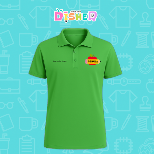 PBD-C-0085: Polo Bordada Dry Fit Caballero I Manzana primaria