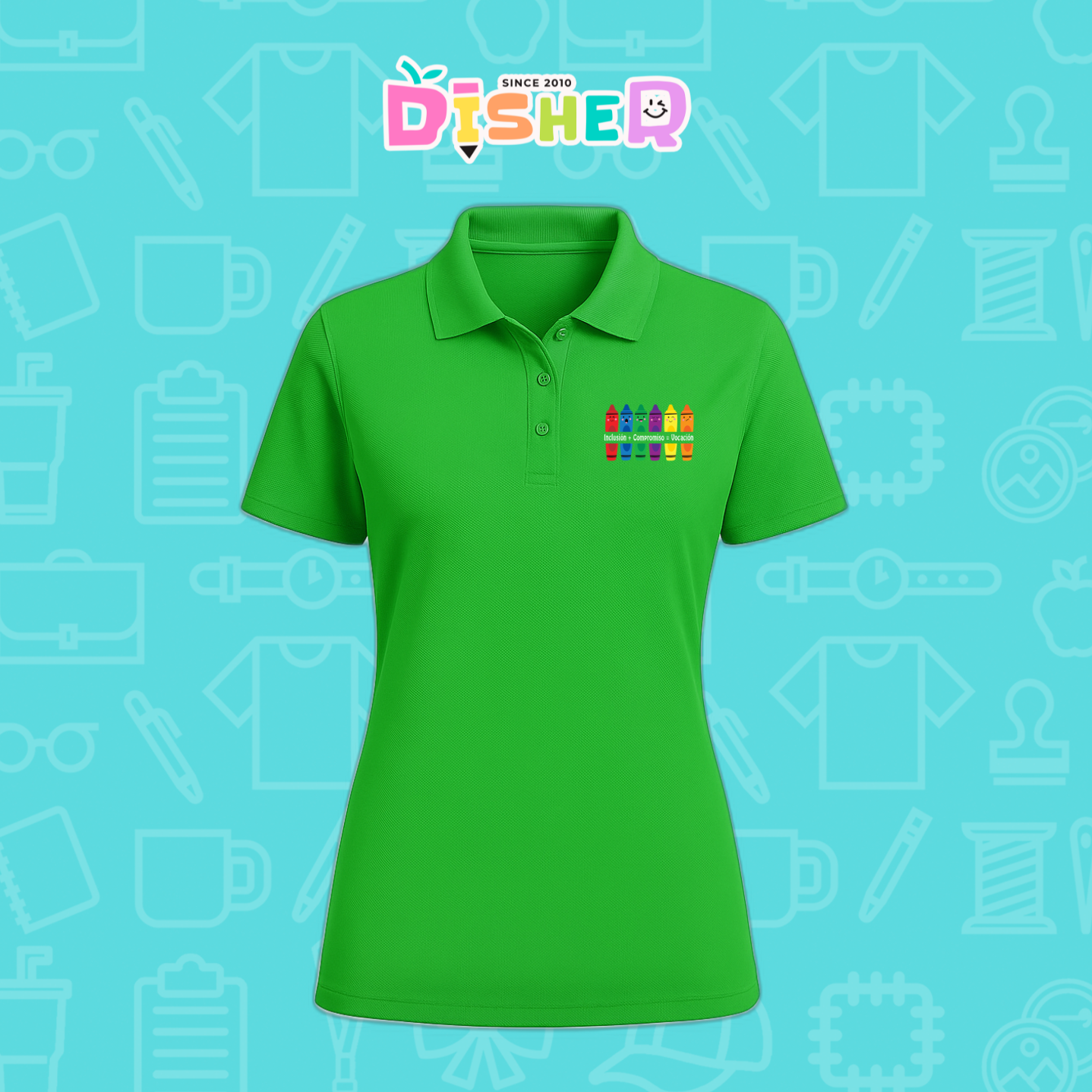 PBD-D-063: Polo Bordada Dry Fit Dama I Crayolitas emociones
