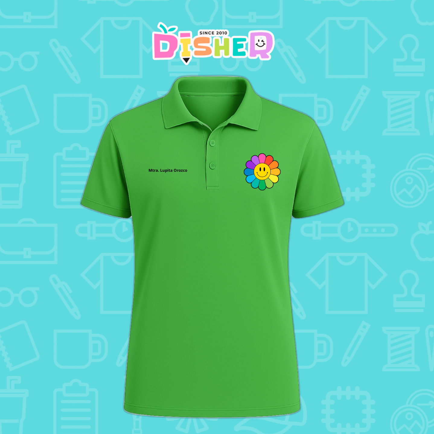 PBD-C-0018: Polo Bordada Dry Fit Caballero I Flor de colores