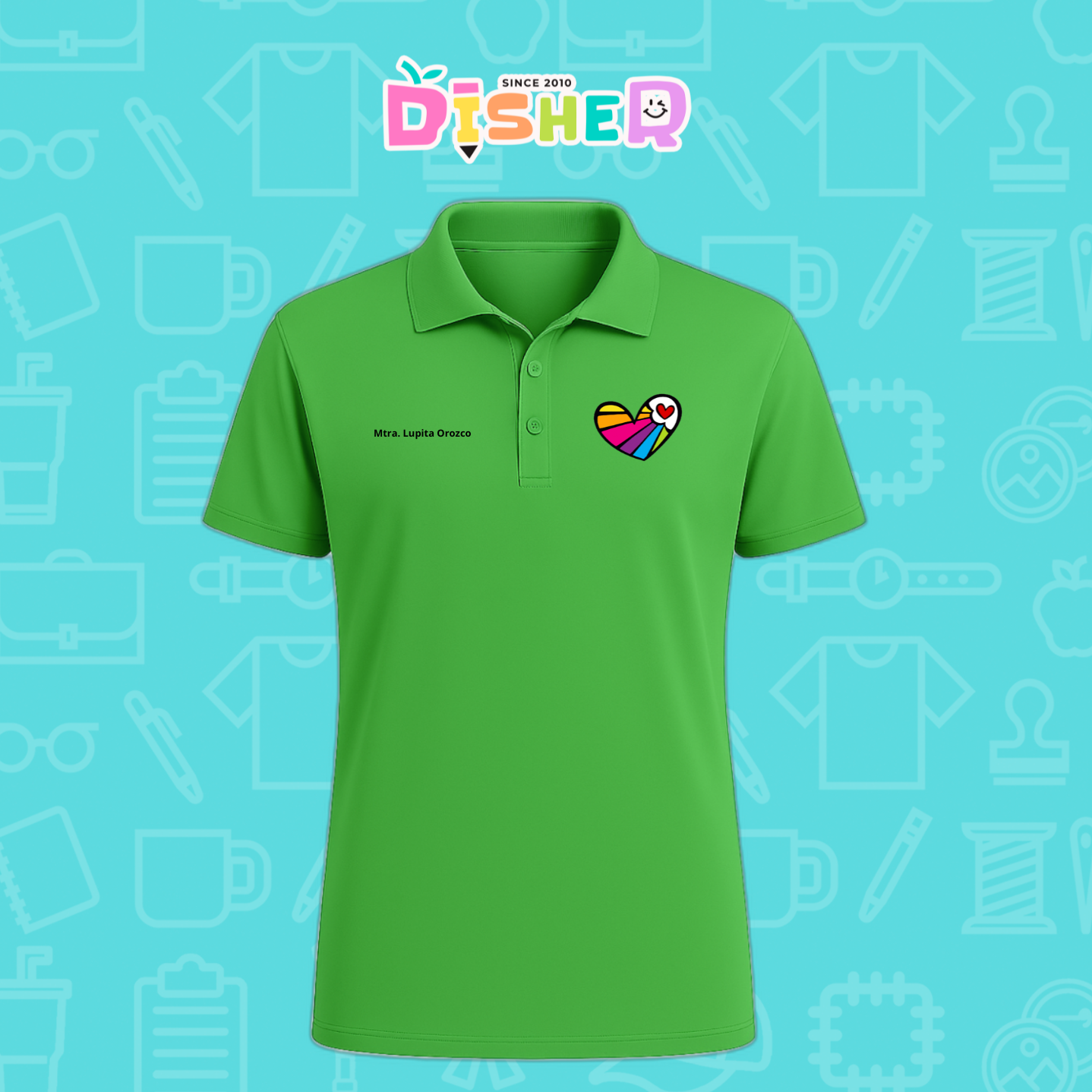 PBD-C-0073: Polo Bordada Dry Fit Caballero I Corazón lineas