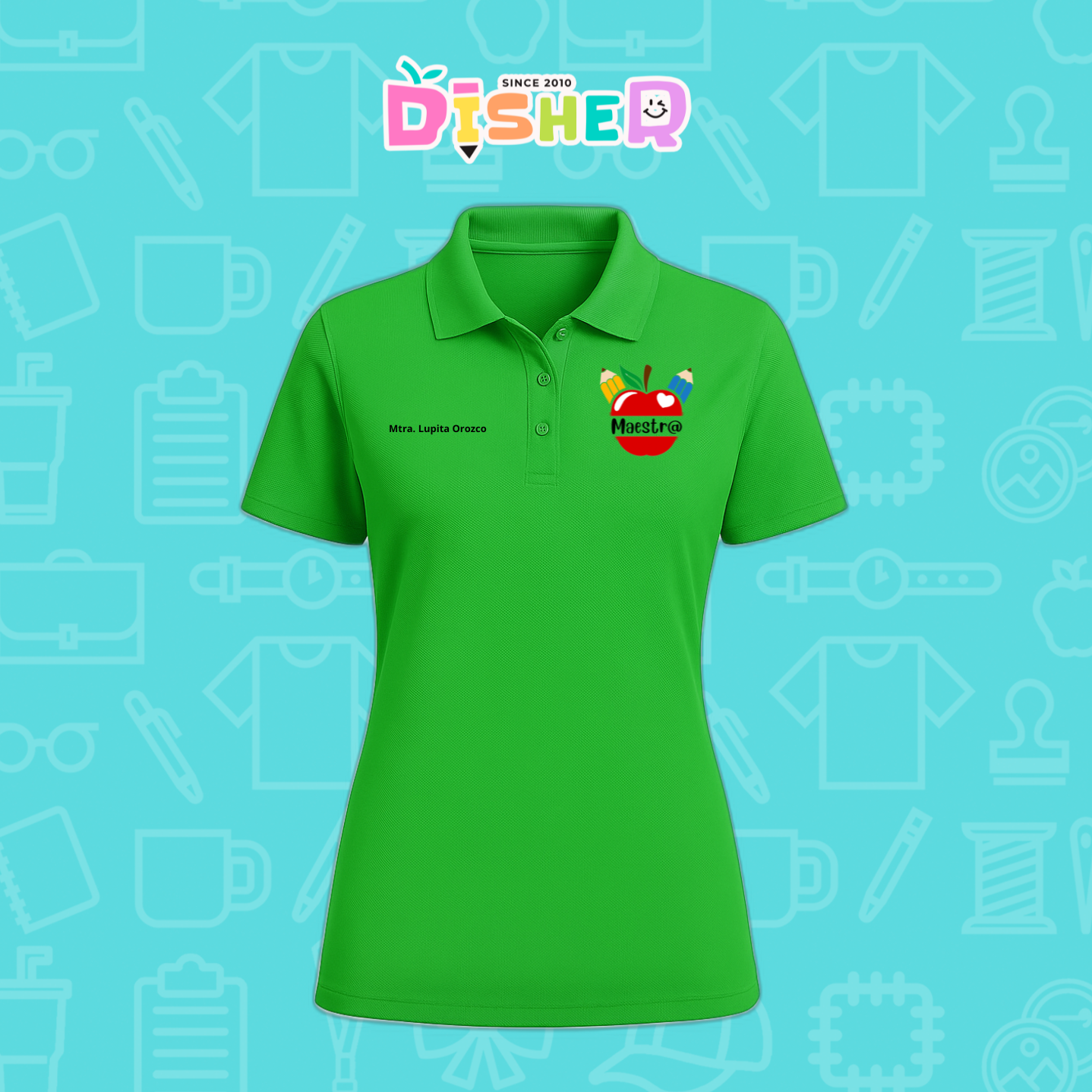PBD-D-091: Polo Bordada Dry Fit Dama I Manzana lápices