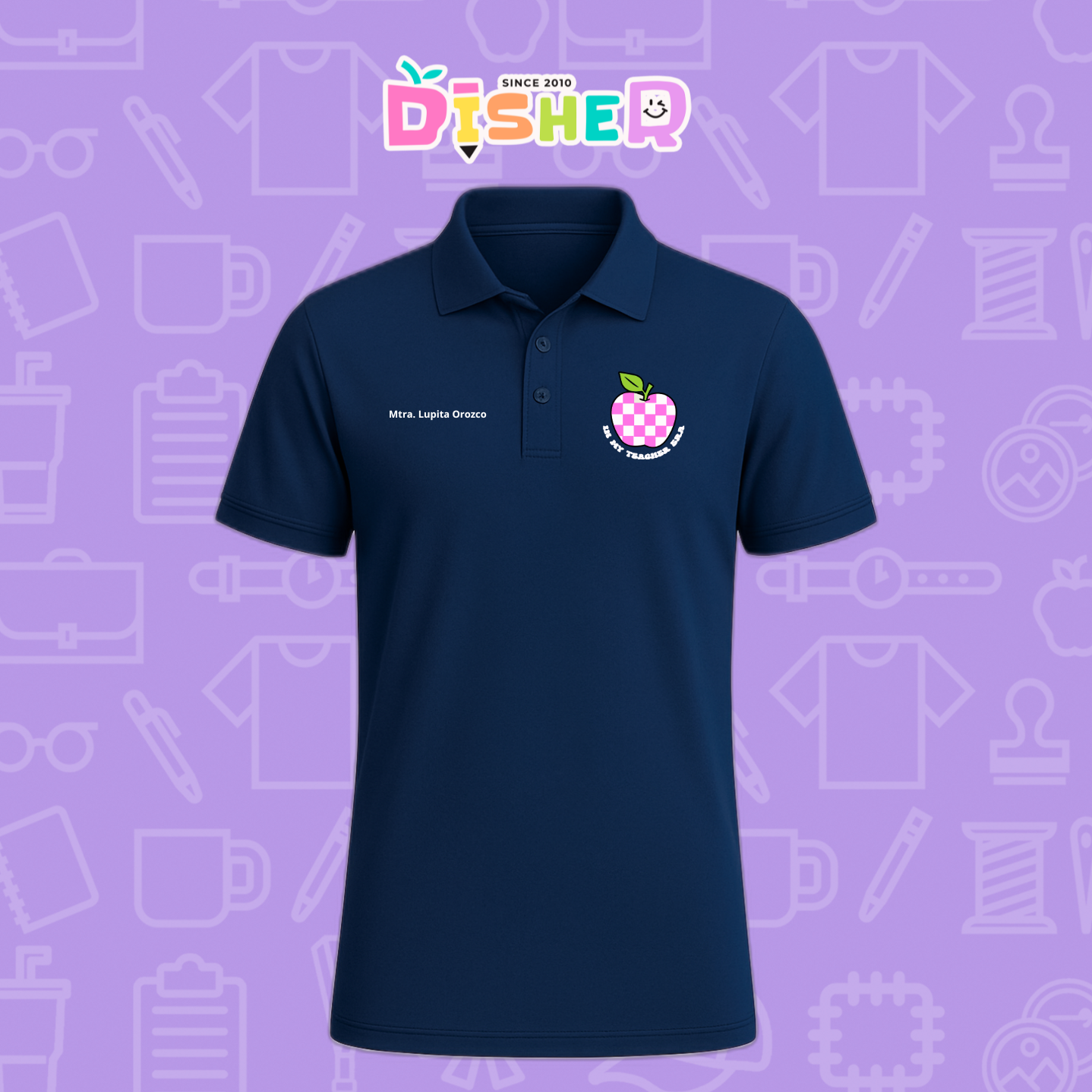 PBD-C-0026: Polo Bordada Dry Fit Caballero I Manzana cuadros