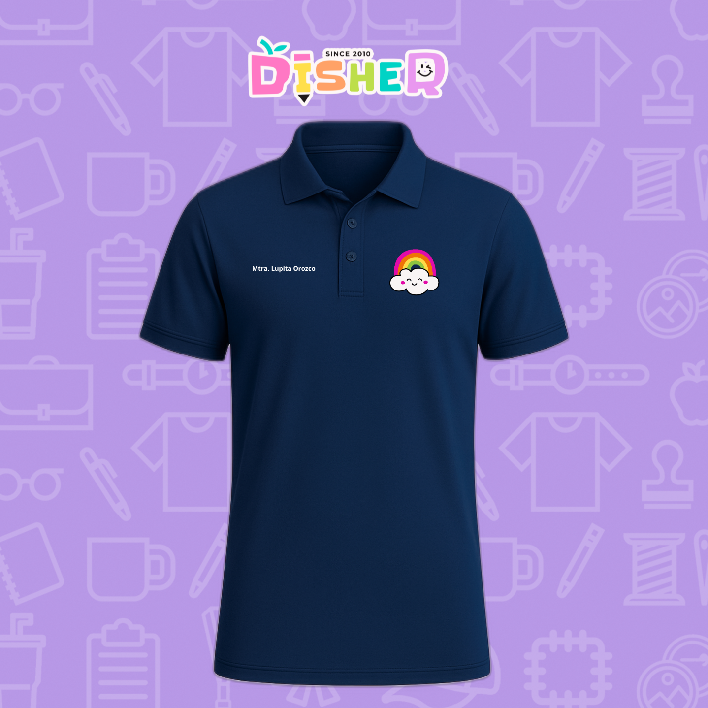 PBD-C-0017: Polo Bordada Dry Fit Caballero I Nube arcoíris
