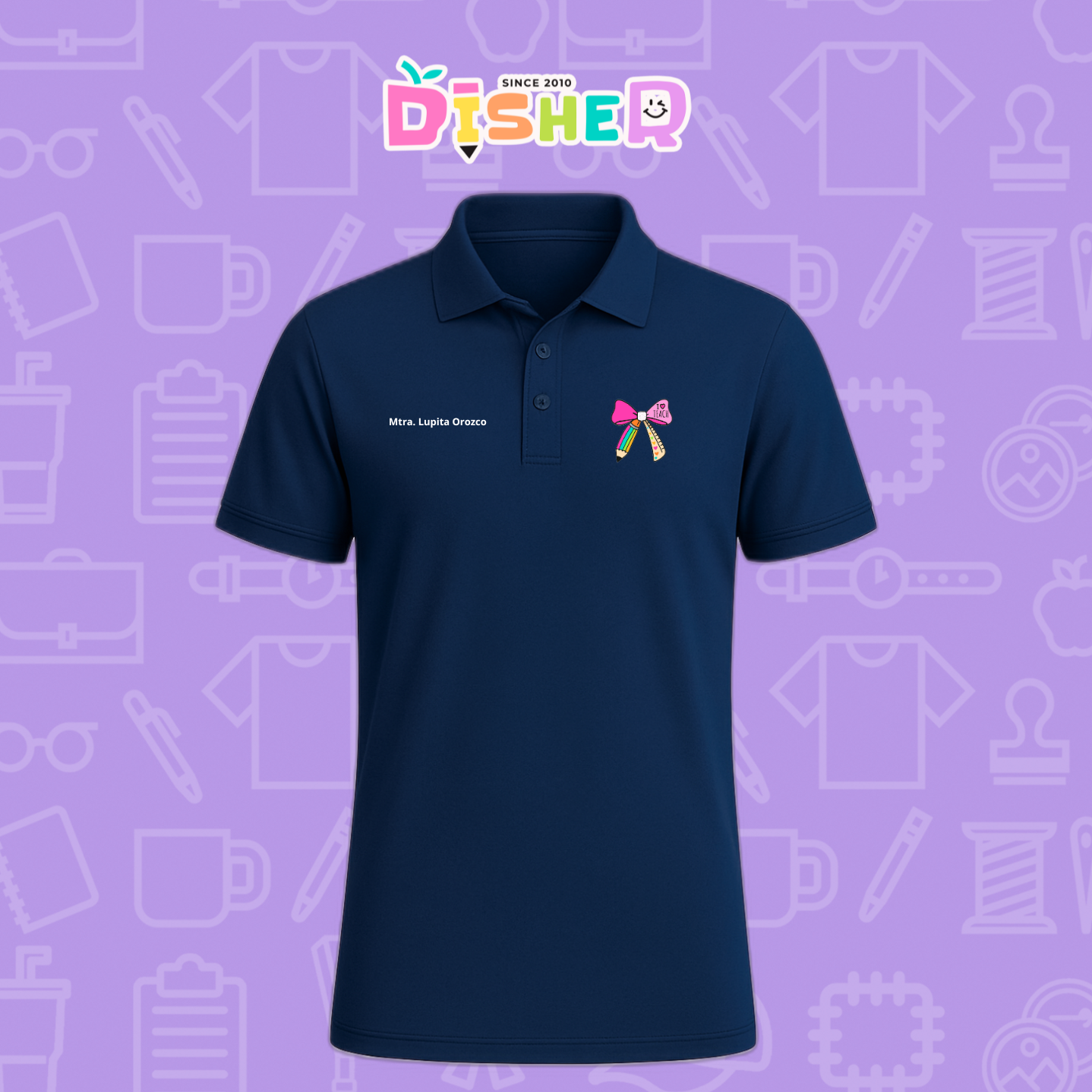 PBD-C-0040: Polo Bordada Dry Fit Caballero I Moño arcoiris