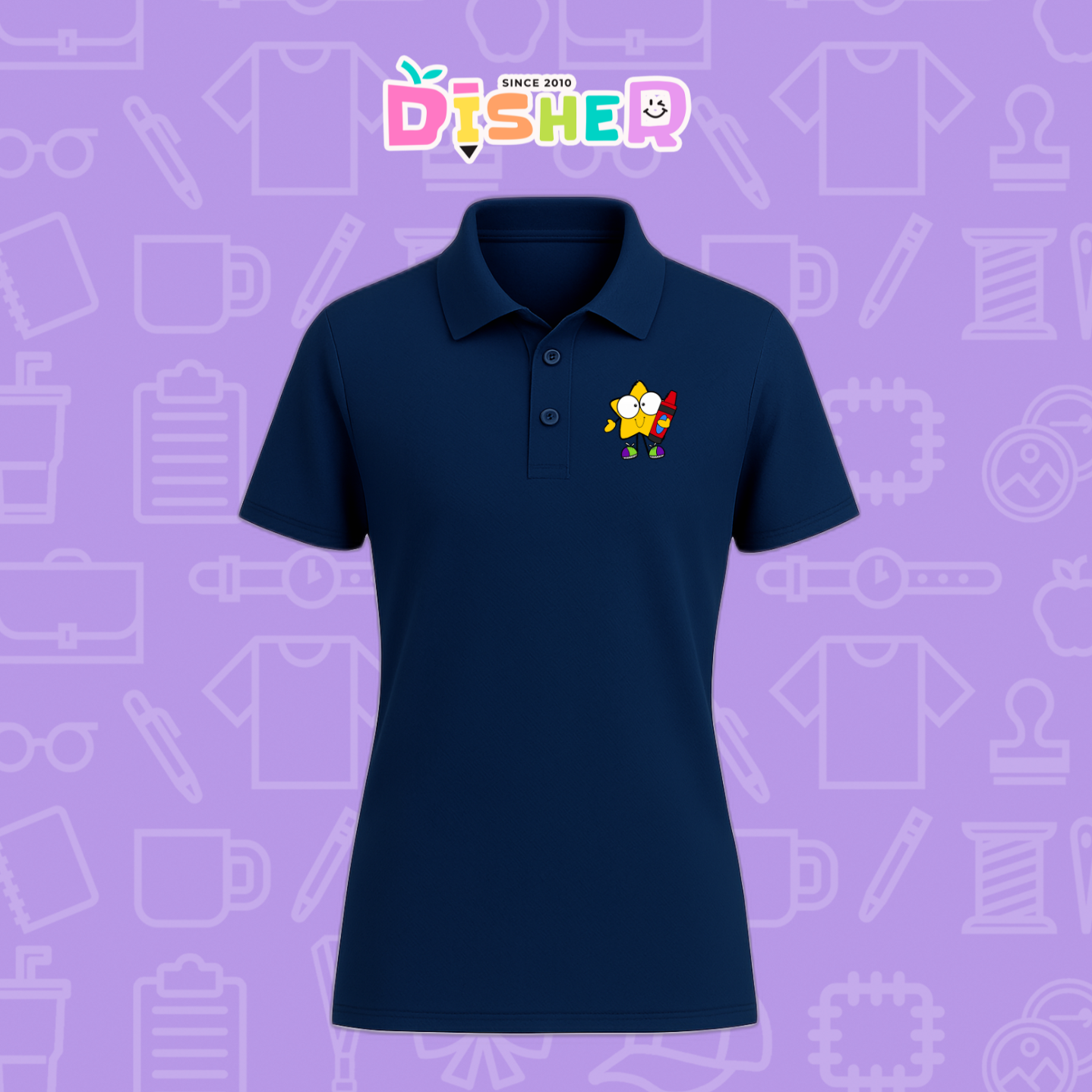 PBD-D-066: Polo Bordada Dry Fit Dama I Estrella manitas