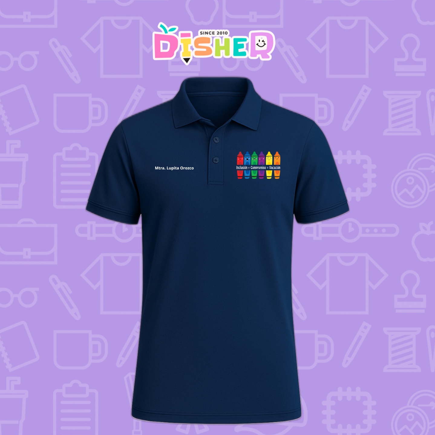 PBD-C-0063: Polo Bordada Dry Fit Caballero I Crayolitas emociones