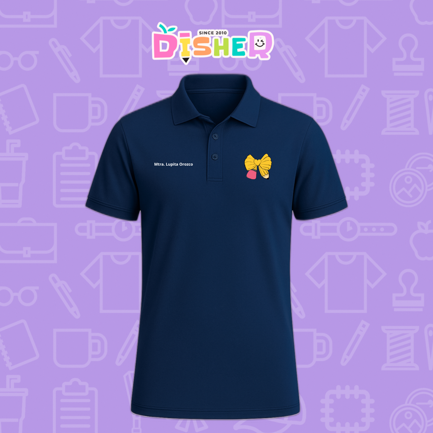 PBD-C-0011: Polo Bordada Dry Fit Caballero I Moño lápiz amarillo