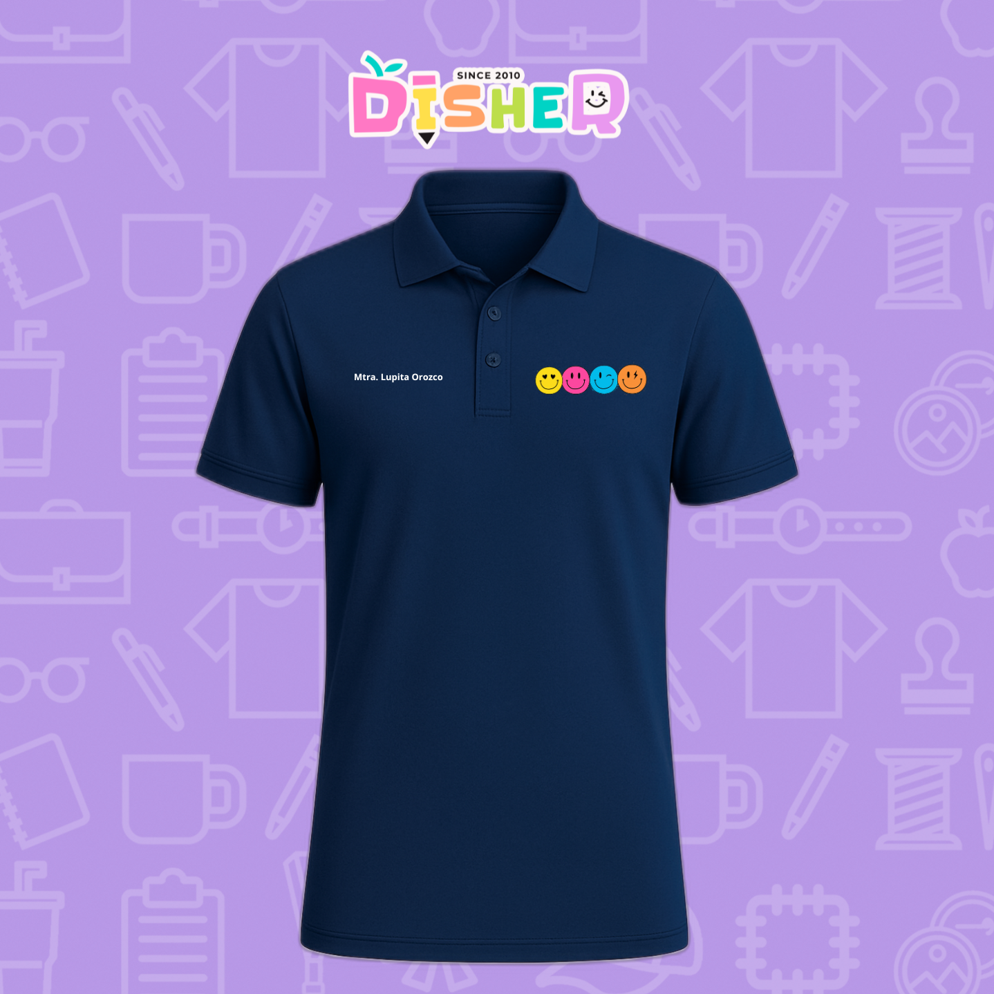 PBD-C-0024: Polo Bordada Dry Fit Caballero I Caritas felices