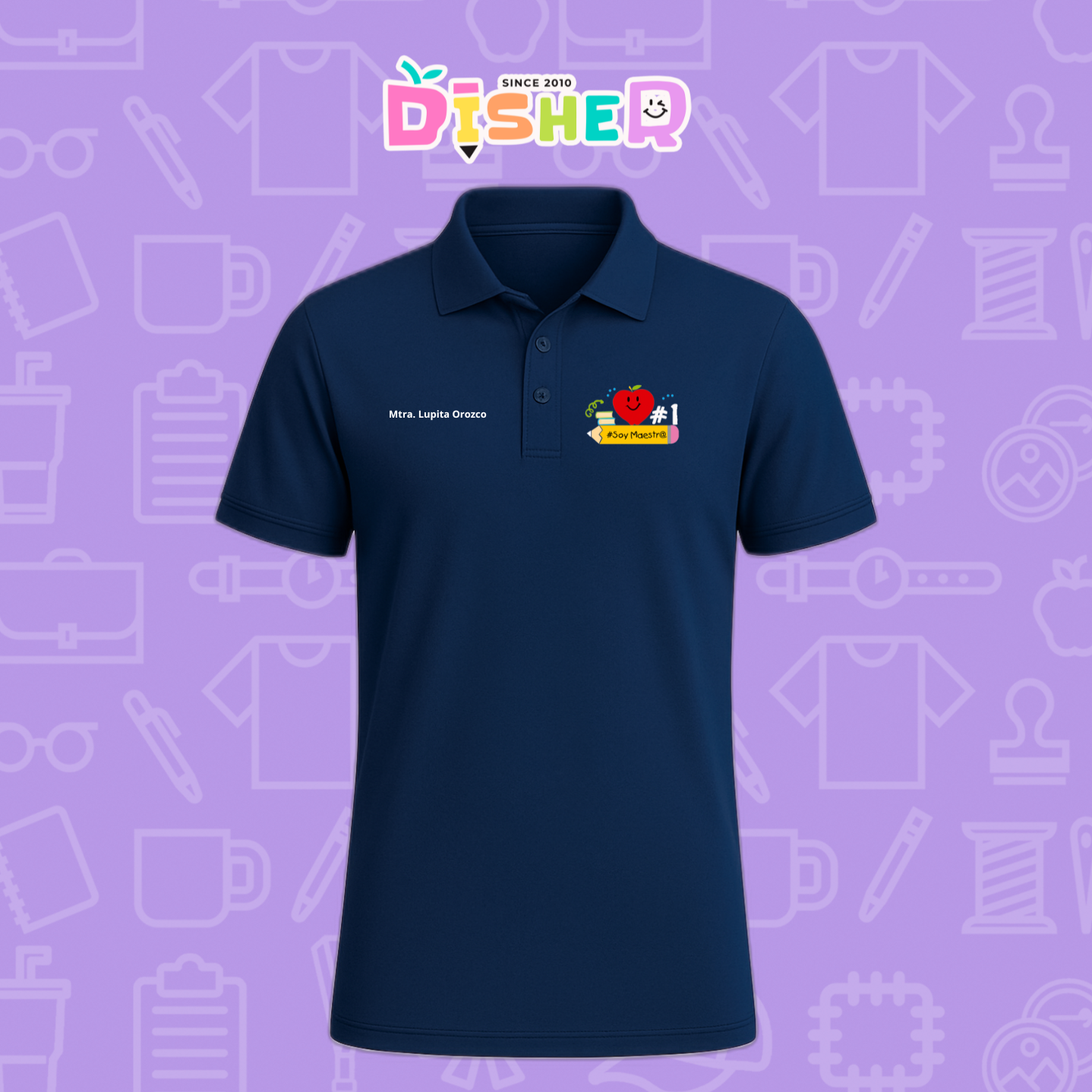PBD-C-001: Polo Bordada Dry Fit Caballero I Manzana lápiz