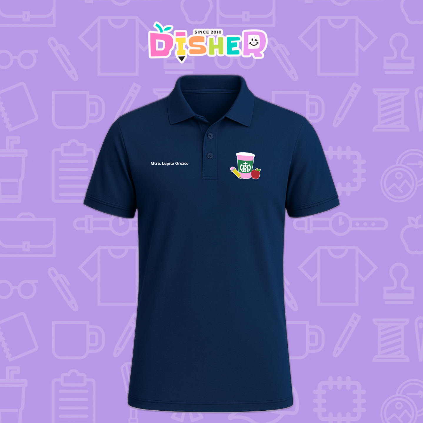 PBD-C-0037: Polo Bordada Dry Fit Caballero I Teacher Starbucks