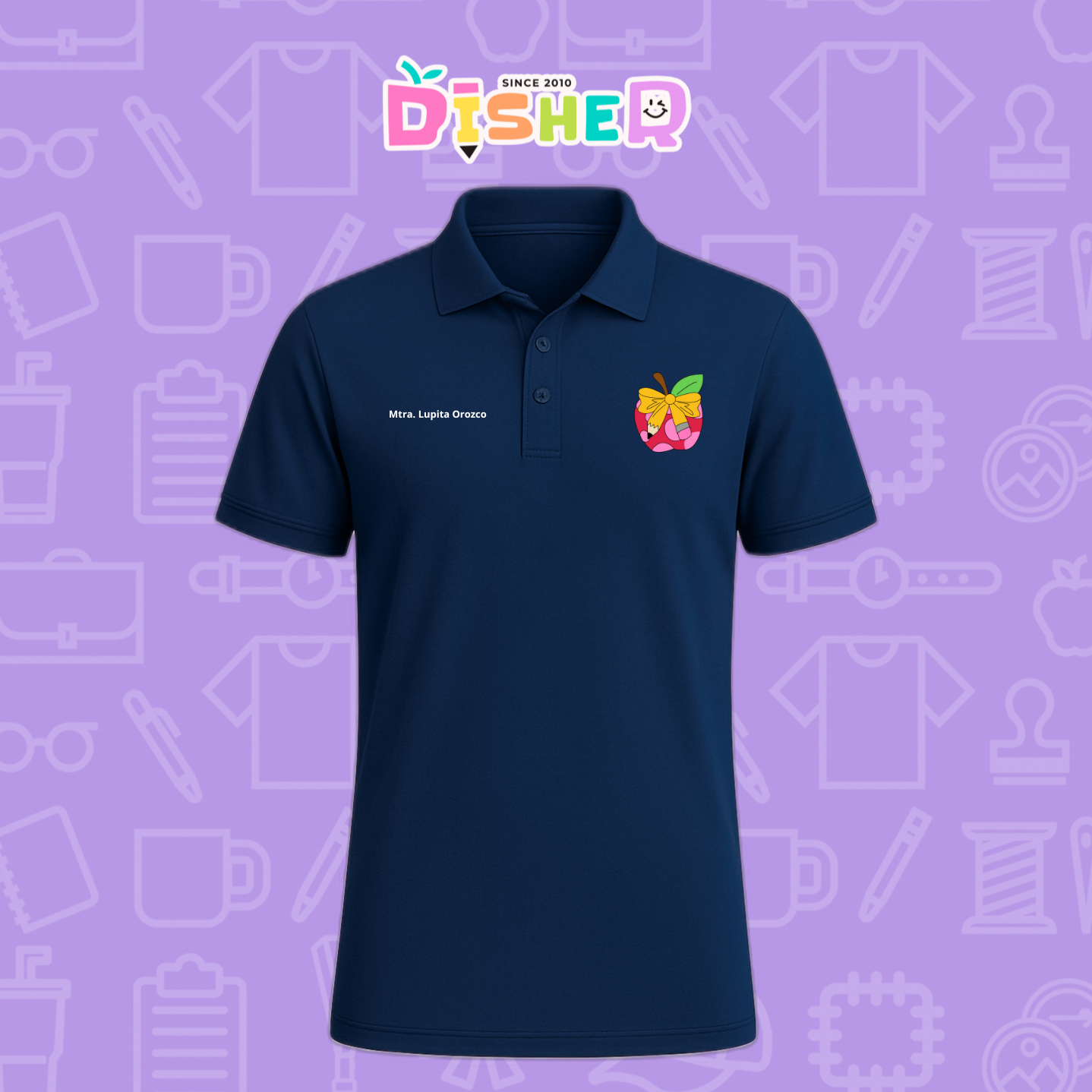 PBD-C-0012: Polo Bordada Dry Fit Caballero I Manzana moño