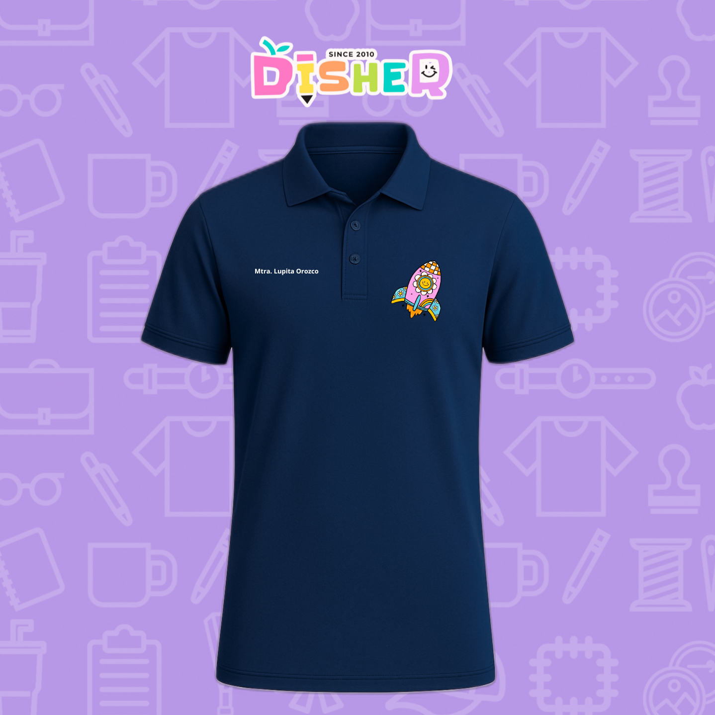 PBD-C-0027: Polo Bordada Dry Fit Caballero I Cohete