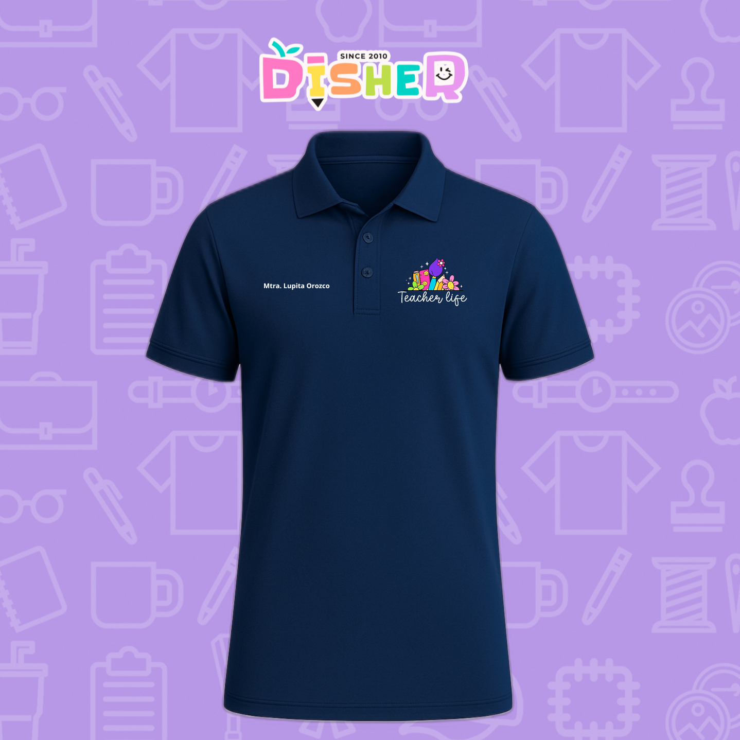 PBD-C-0039: Polo Bordada Dry Fit Caballero I Teacherlife