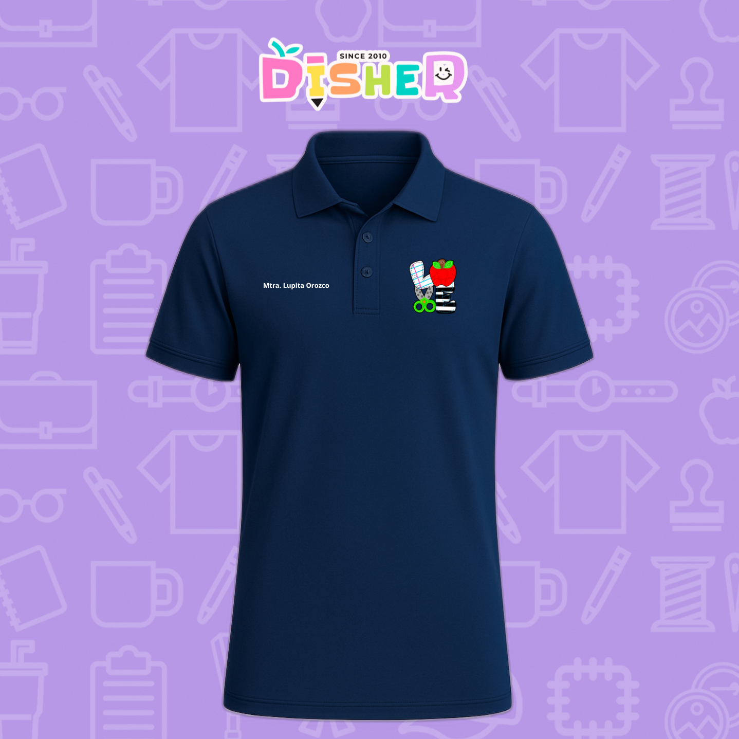 PBD-C-0069: Polo Bordada Dry Fit Caballero I Love