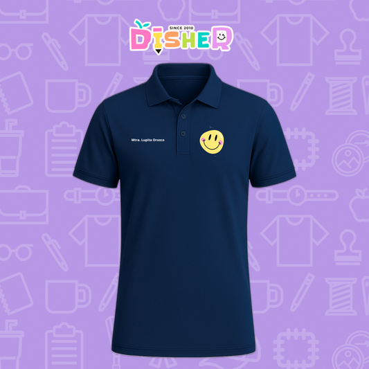 PBD-C-0021: Polo Bordada Dry Fit Caballero I Happy face