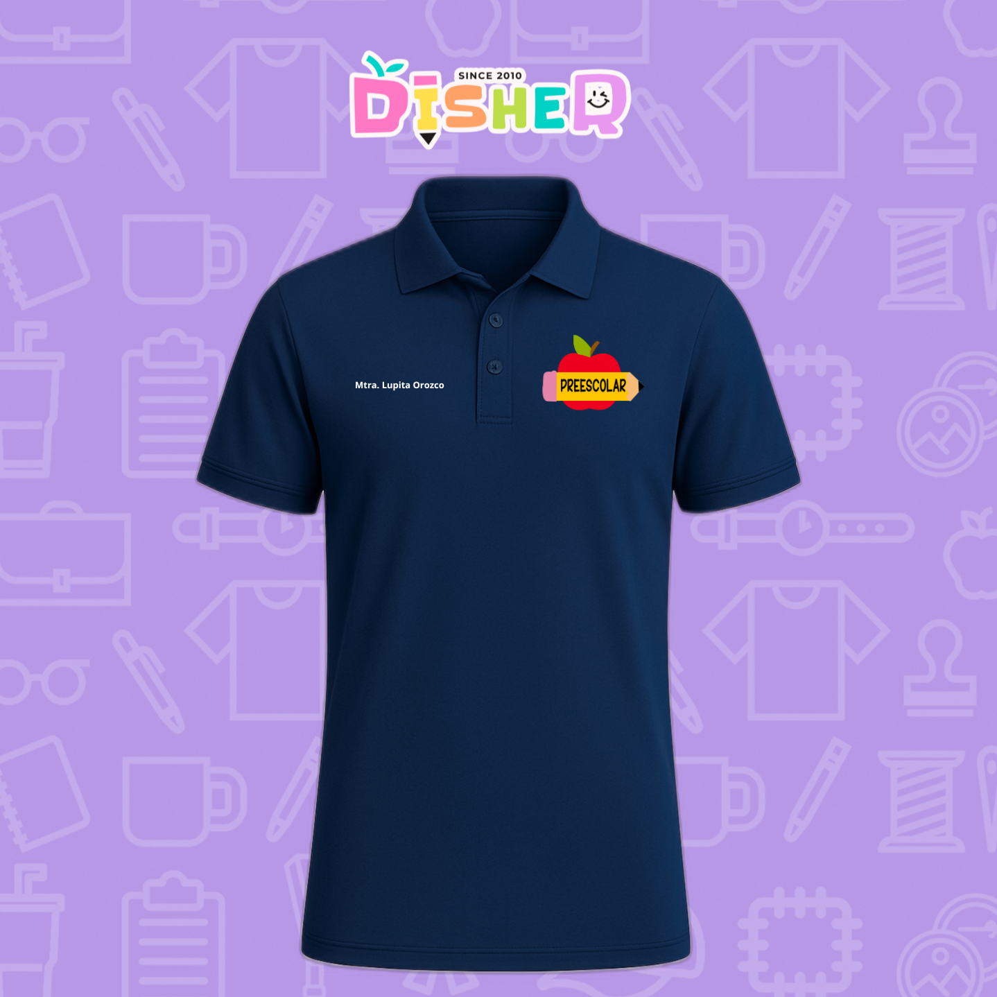 PBD-C-0084: Polo Bordada Dry Fit Caballero I Manzana preescolar