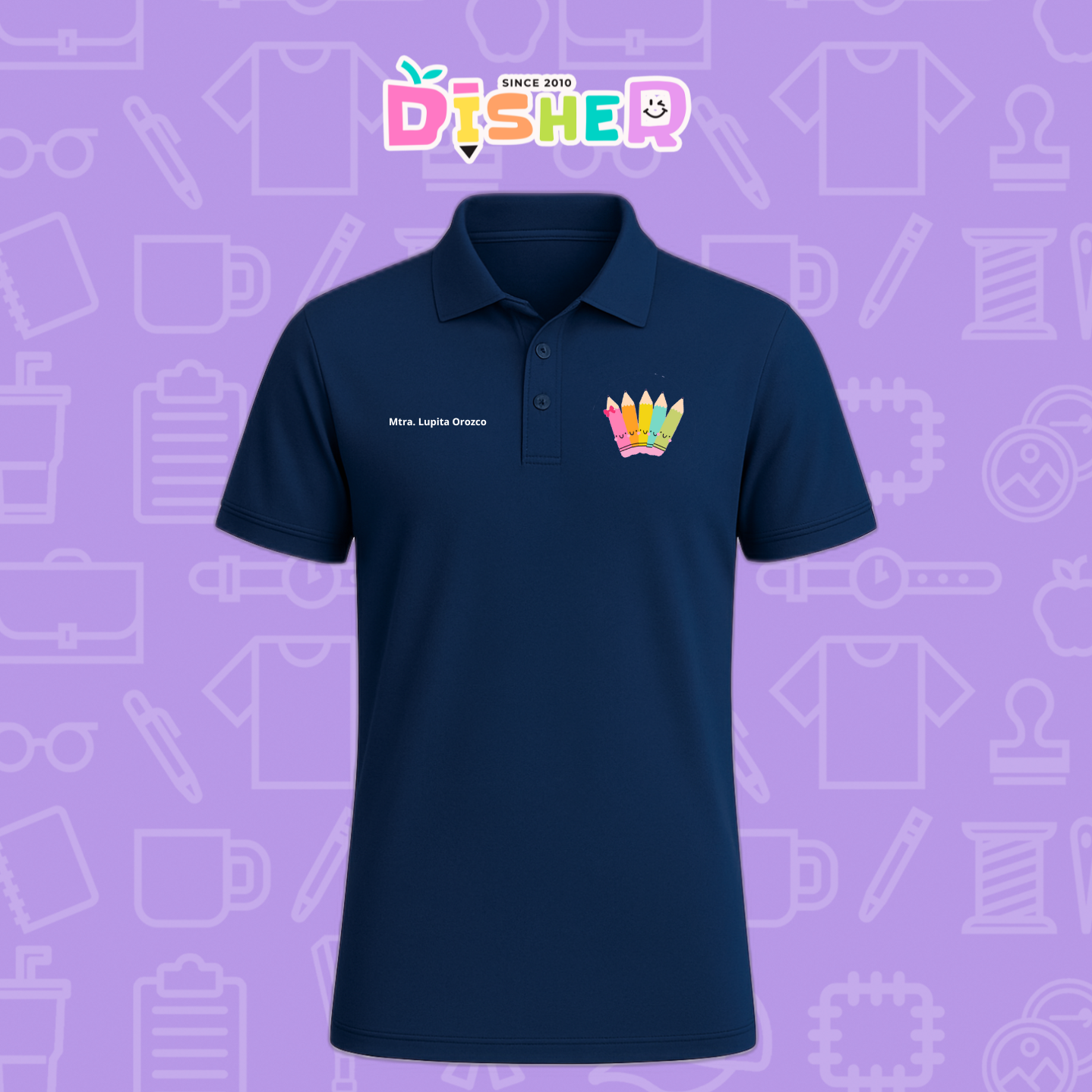 PBD-C-0042: Polo Bordada Dry Fit Caballero I Amigas crayolas