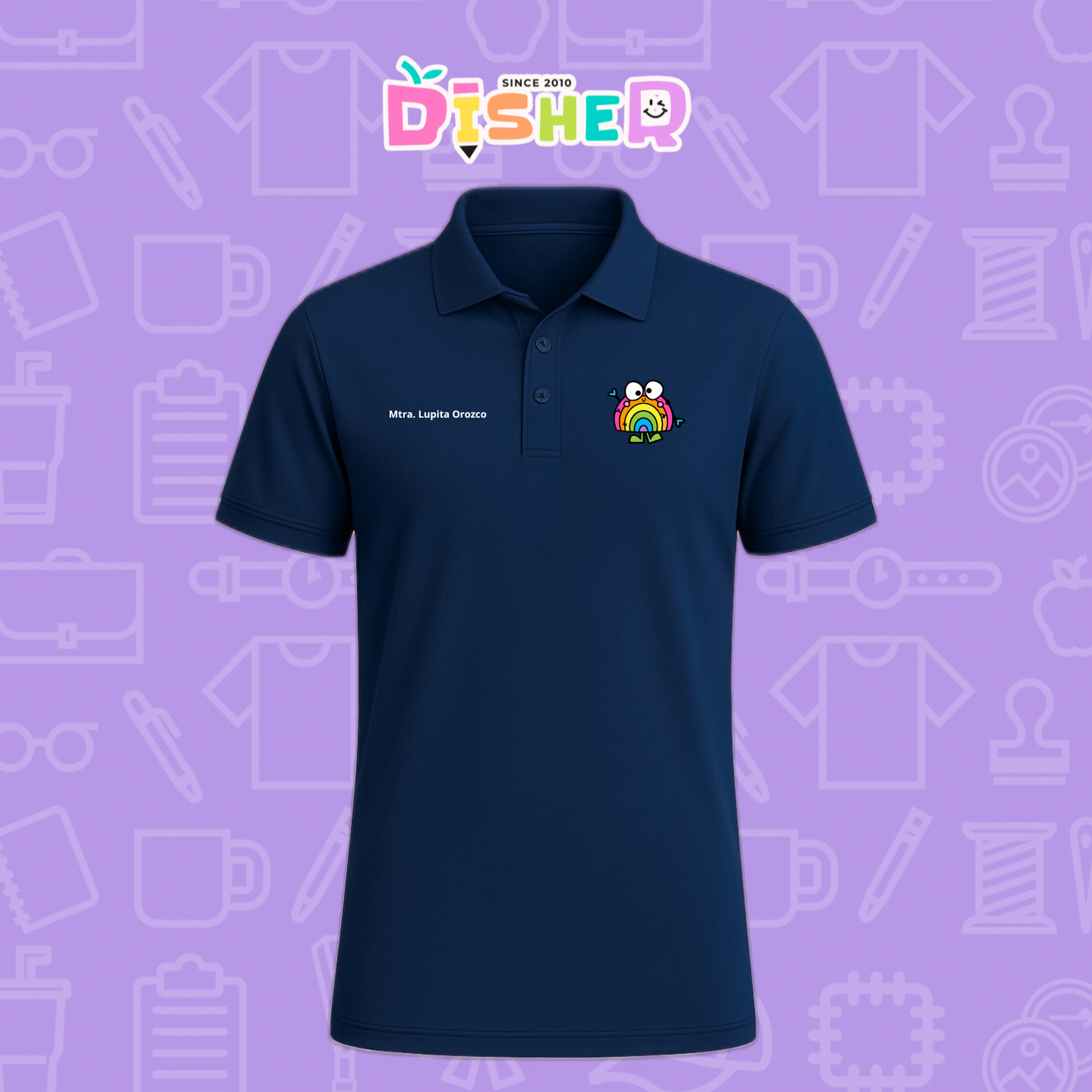 PBD-C-0029: Polo Bordada Dry Fit Caballero I Arcoíris manitas