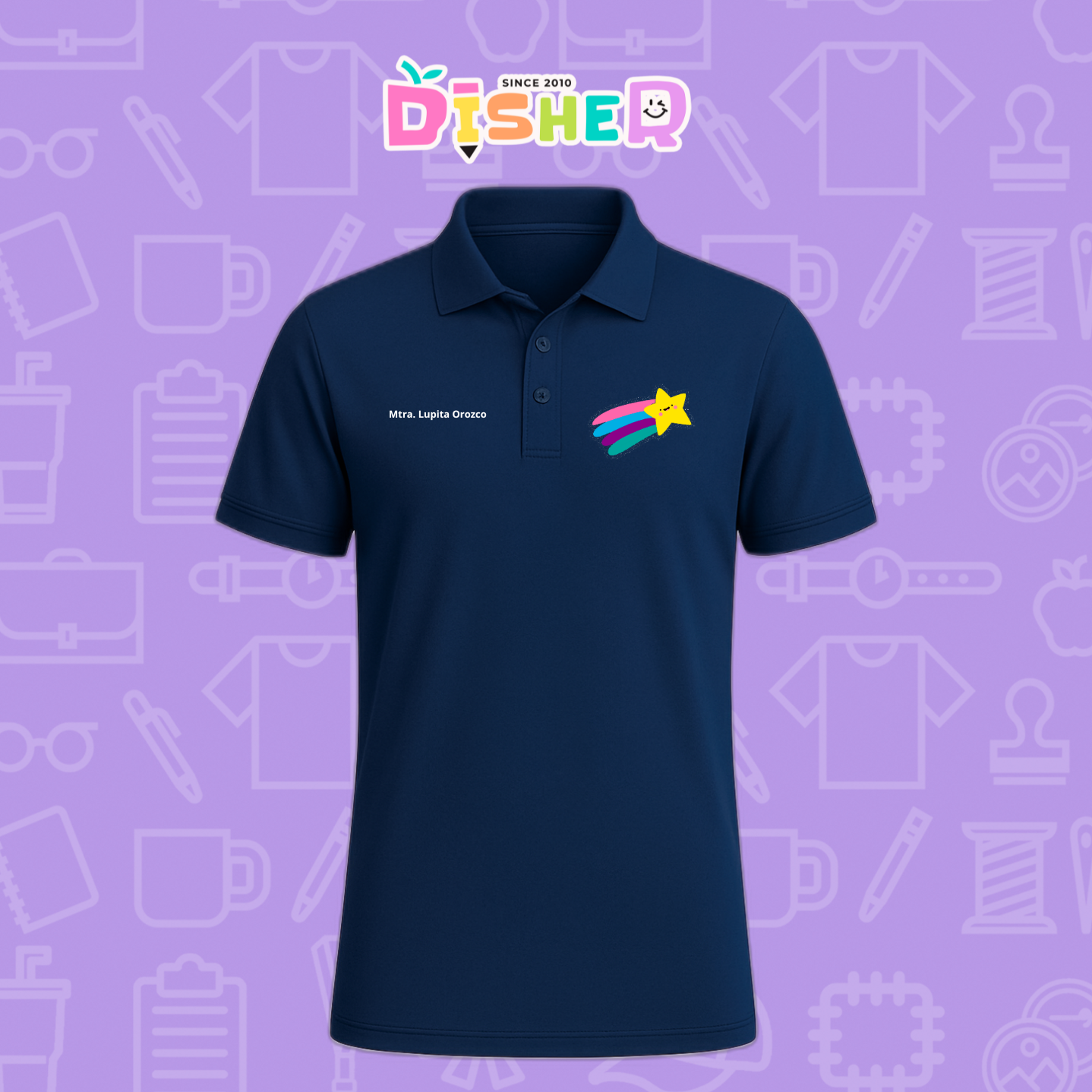 PBD-C-0019: Polo Bordada Dry Fit Caballero I Estrella fugaz