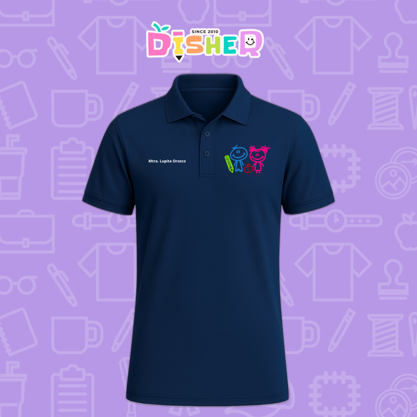 PBD-C-0062: Polo Bordada Dry Fit Caballero I Niños trazos