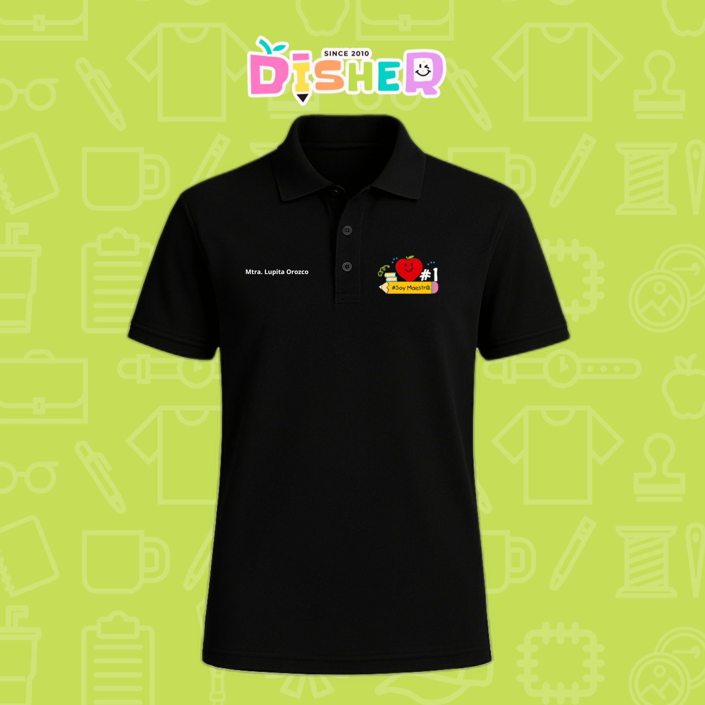 PBD-C-001: Polo Bordada Dry Fit Caballero I Manzana lápiz