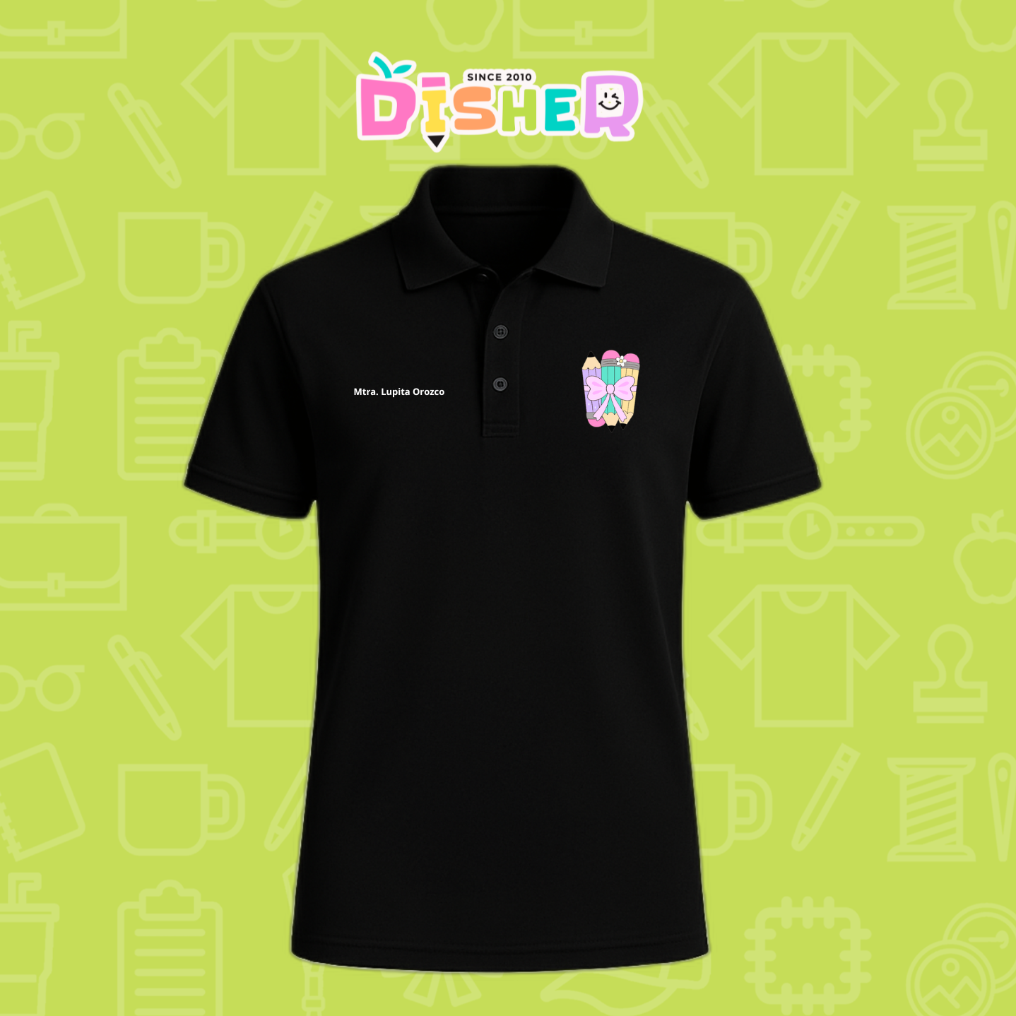 PBD-C-007: Polo Bordada Dry Fit Caballero I Lápices moñito