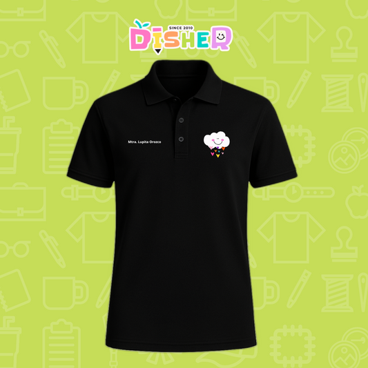 PBD-C-0022: Polo Bordada Dry Fit Caballero I Nube corazones