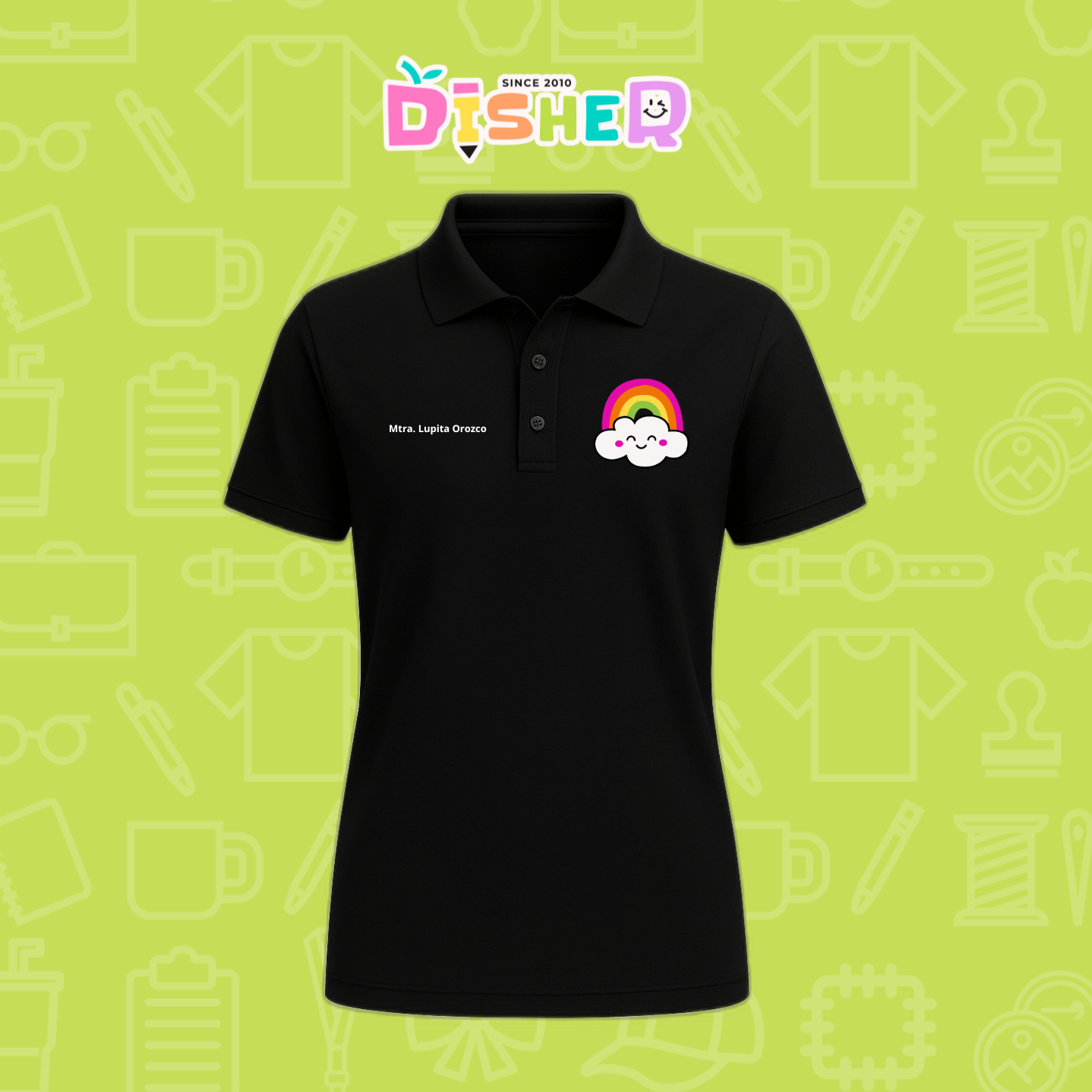 PBD-D-017: Polo Bordada Dry Fit Dama I Nube arcoíris