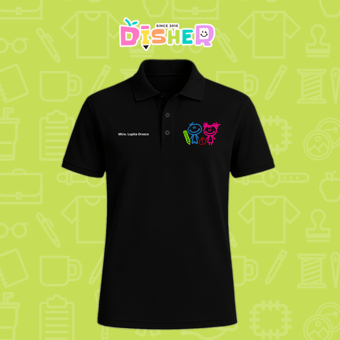 PBD-C-0062: Polo Bordada Dry Fit Caballero I Niños trazos