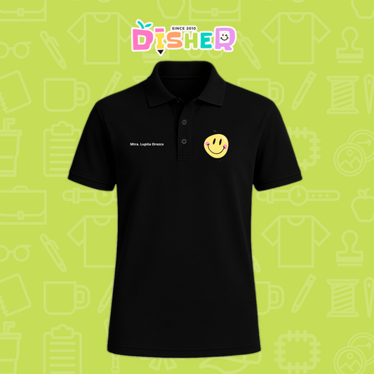 PBD-C-0021: Polo Bordada Dry Fit Caballero I Happy face