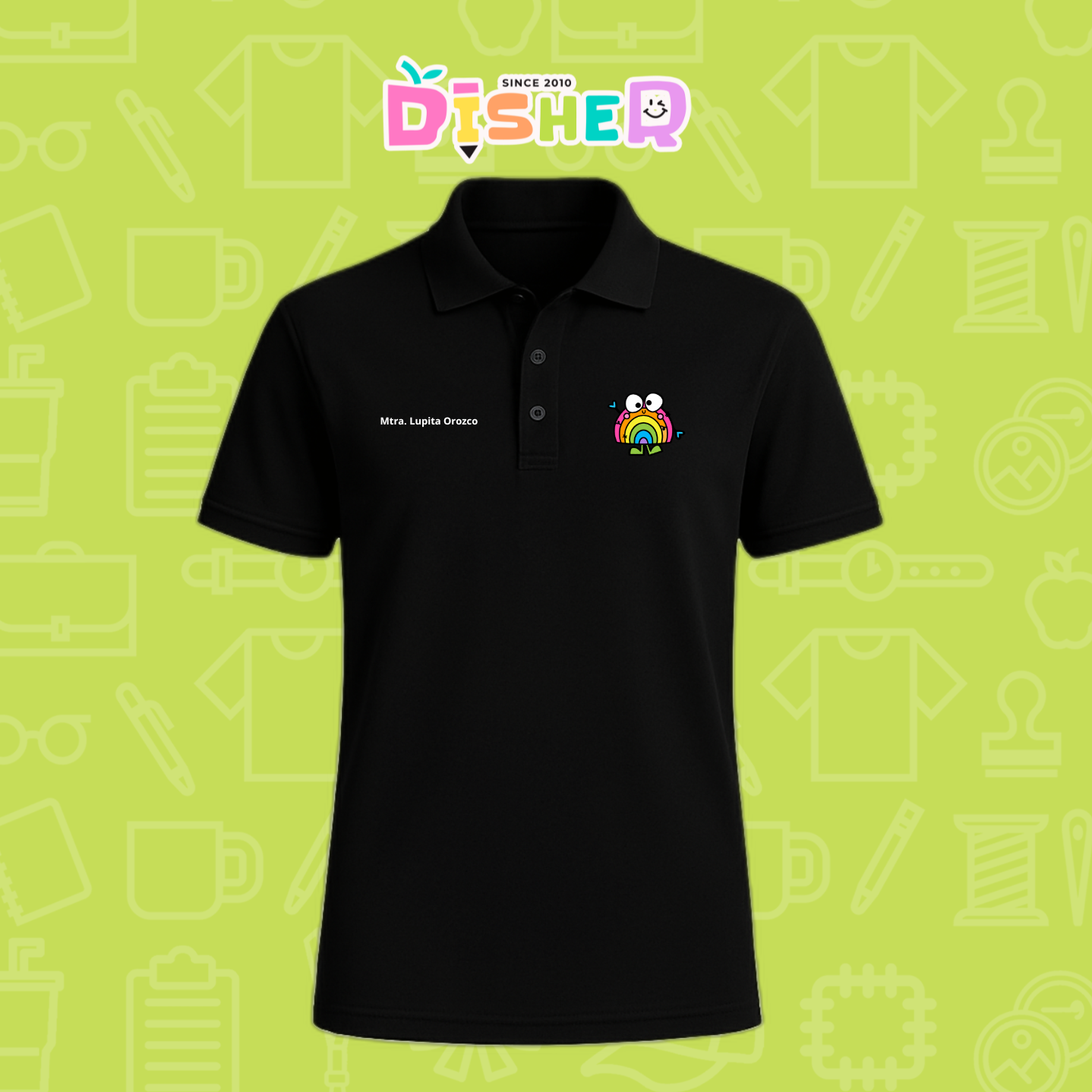 PBD-C-0029: Polo Bordada Dry Fit Caballero I Arcoíris manitas