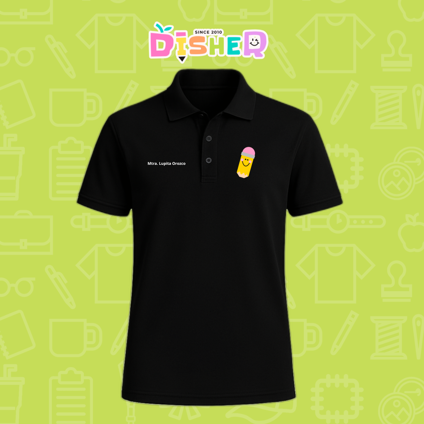 PBD-C-0031: Polo Bordada Dry Fit Caballero I Smile Pencil
