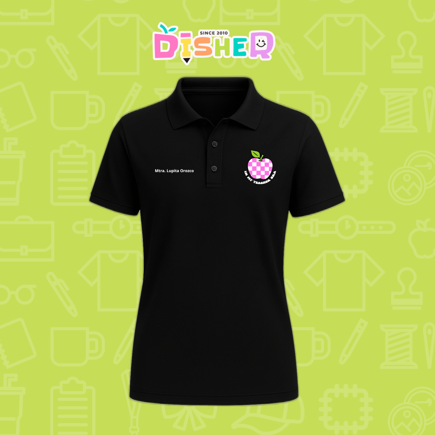 PBD-D-026: Polo Bordada Dry Fit Dama I Manzana cuadros