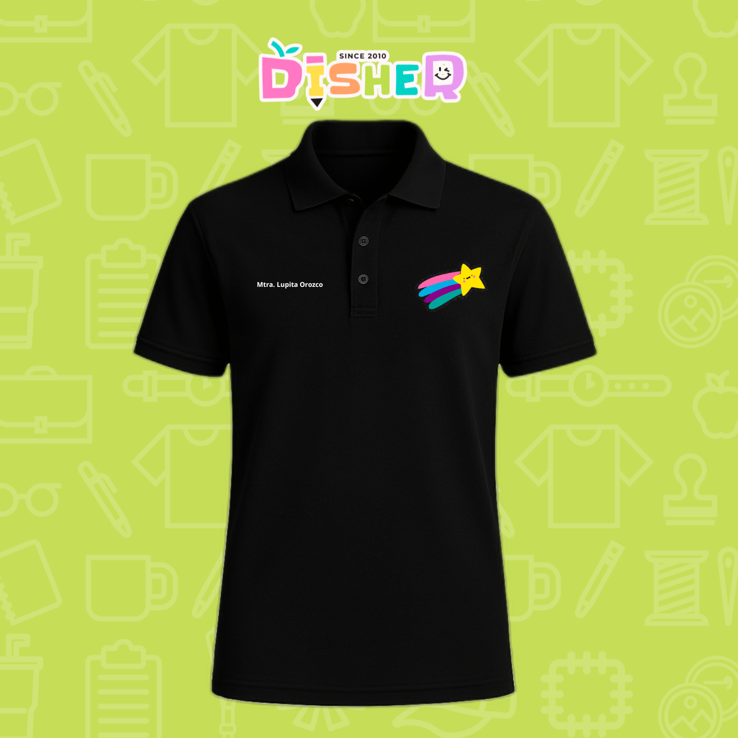 PBD-C-0019: Polo Bordada Dry Fit Caballero I Estrella fugaz
