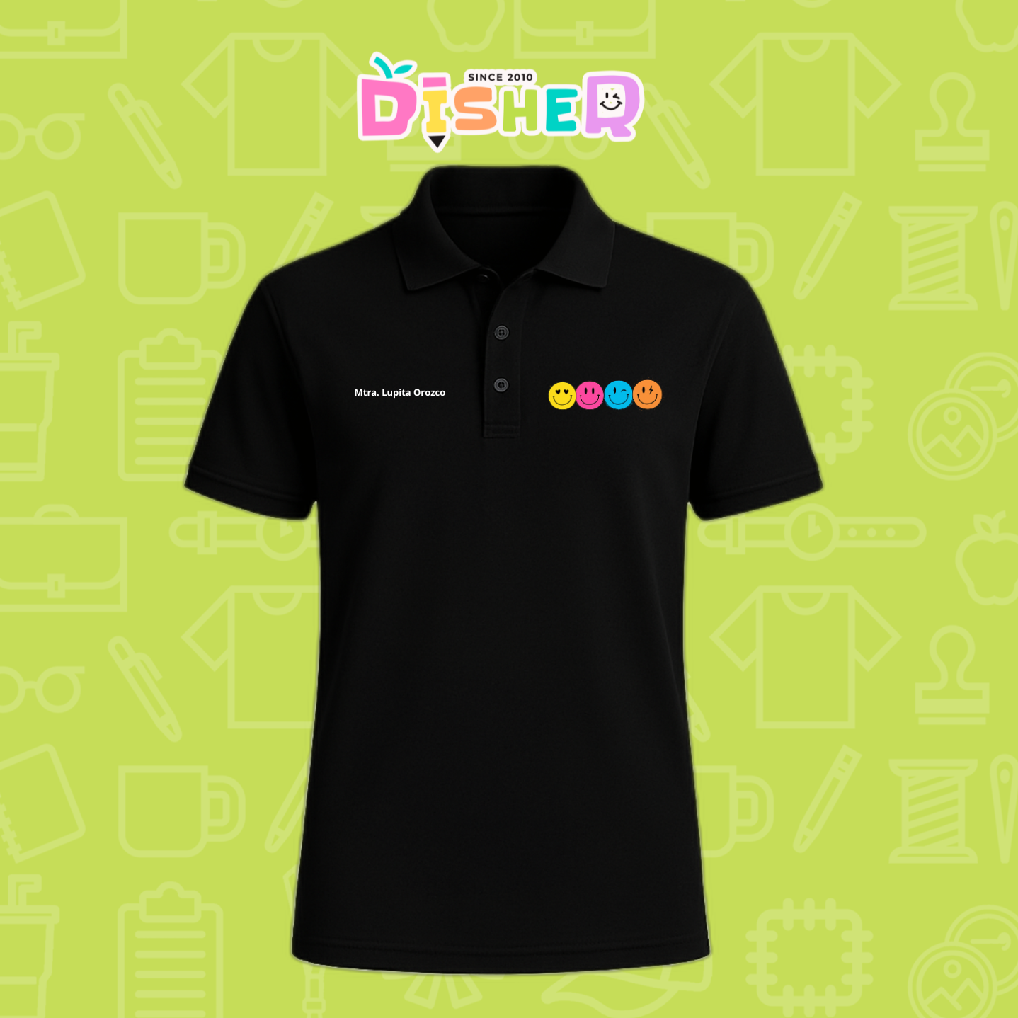 PBD-C-0024: Polo Bordada Dry Fit Caballero I Caritas felices