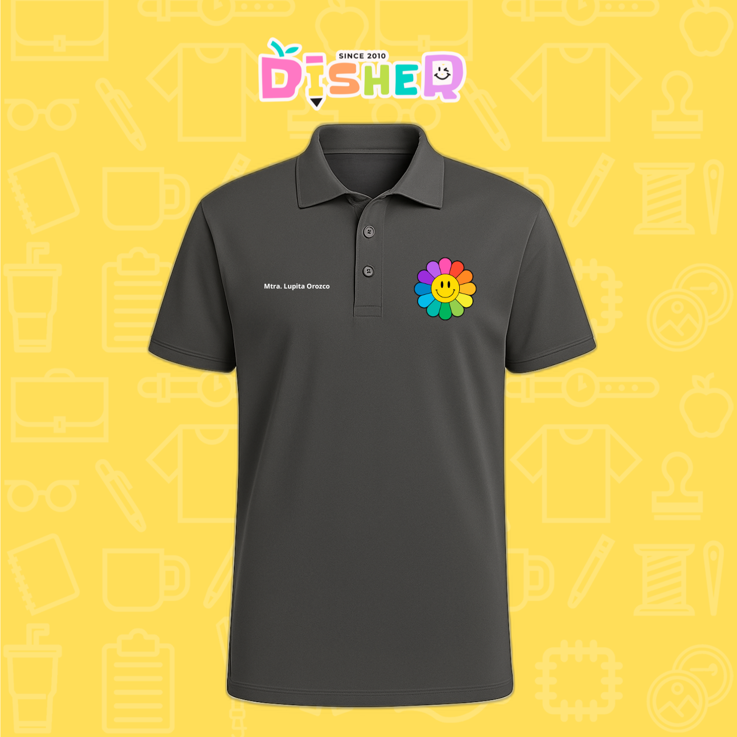 PBD-C-0018: Polo Bordada Dry Fit Caballero I Flor de colores