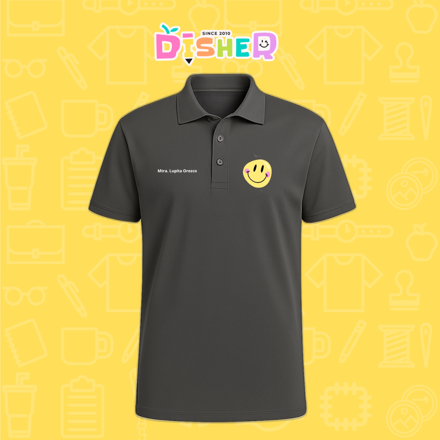PBD-C-0021: Polo Bordada Dry Fit Caballero I Happy face