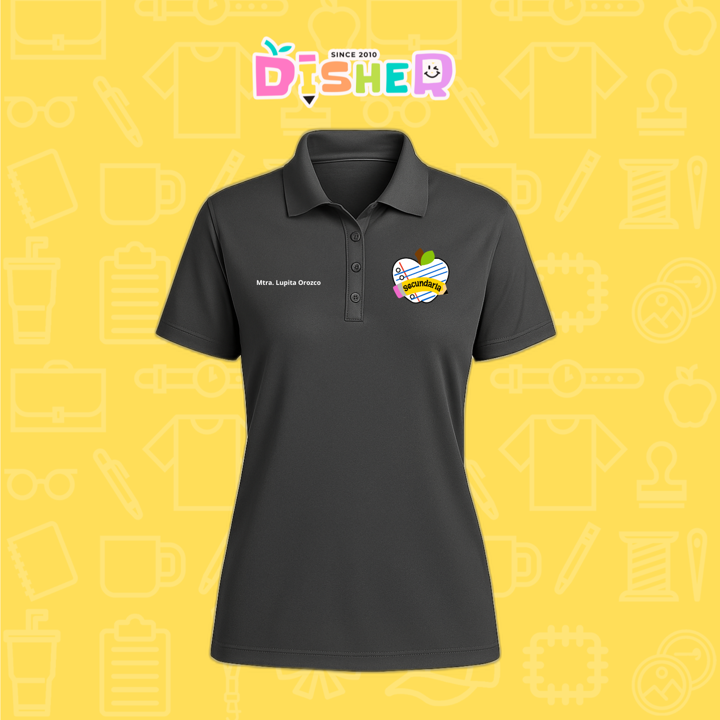 PBD-D-094: Polo Bordada Dry Fit Dama I Corazón papel secundaria