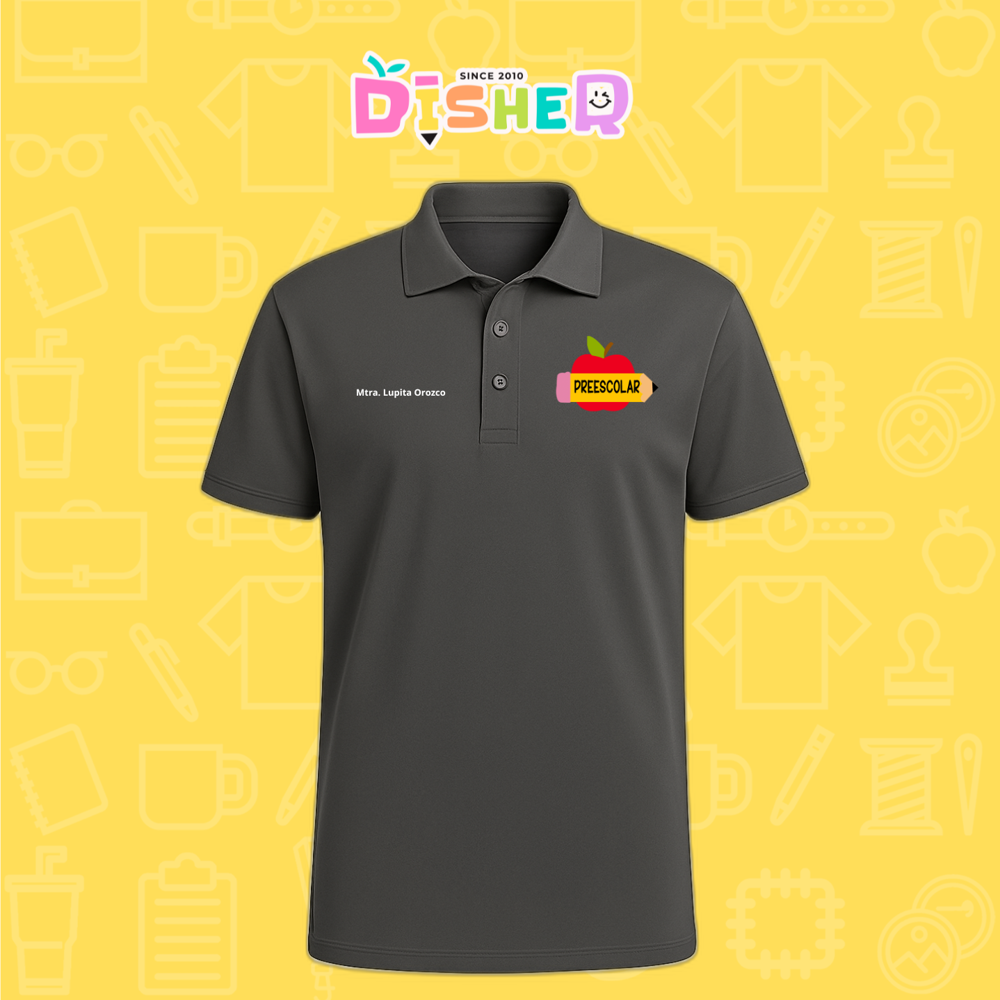 PBD-C-0084: Polo Bordada Dry Fit Caballero I Manzana preescolar