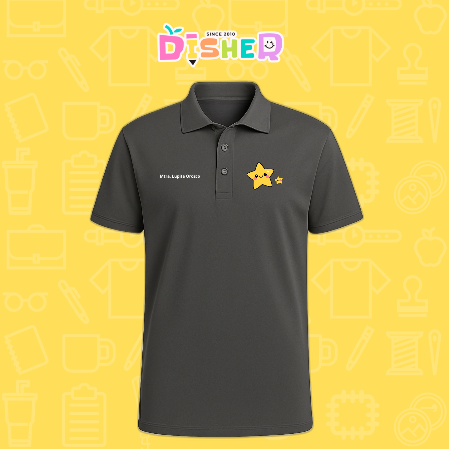PBD-C-0046: Polo Bordada Dry Fit Caballero I Estrellitas