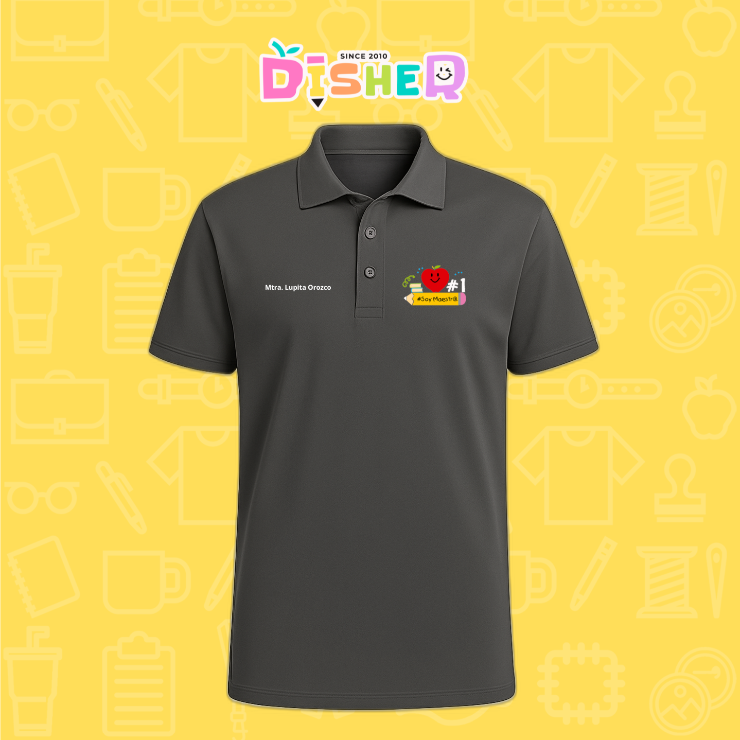 PBD-C-001: Polo Bordada Dry Fit Caballero I Manzana lápiz