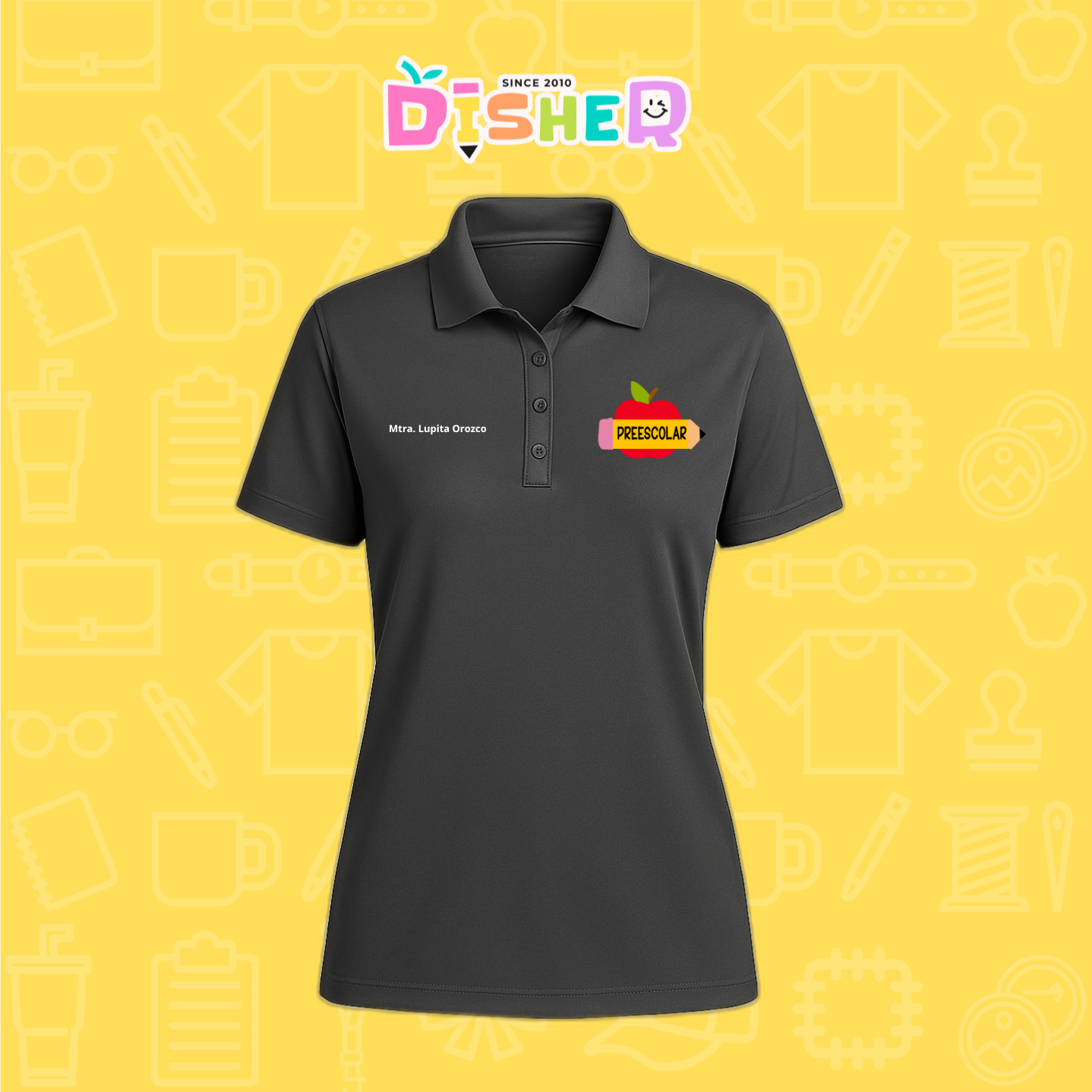 PBD-D-084: Polo Bordada Dry Fit Dama I Manzana preescolar
