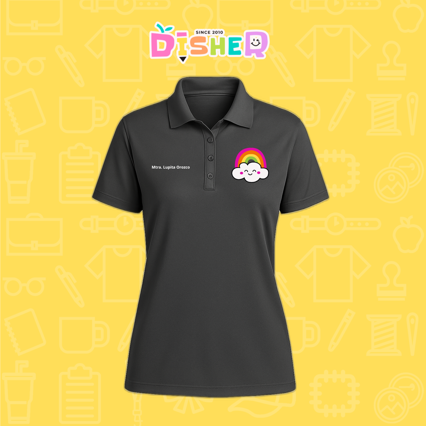 PBD-D-017: Polo Bordada Dry Fit Dama I Nube arcoíris