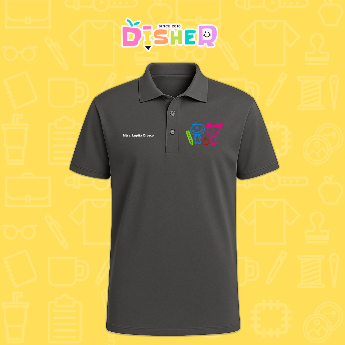 PBD-C-0062: Polo Bordada Dry Fit Caballero I Niños trazos