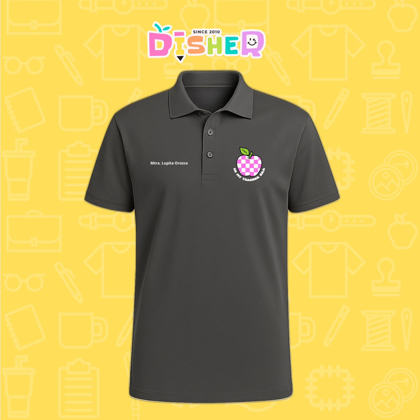 PBD-C-0026: Polo Bordada Dry Fit Caballero I Manzana cuadros