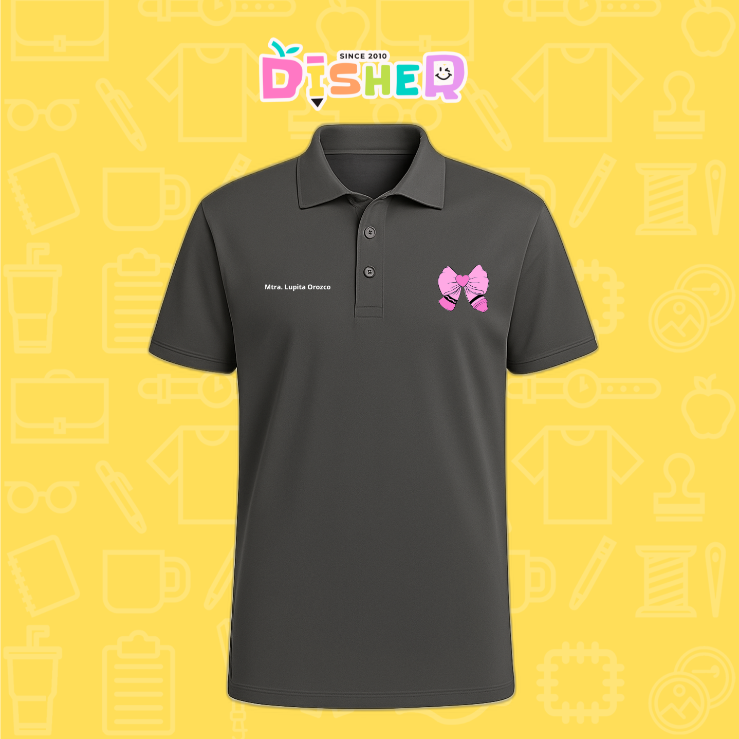 PBD-C-009: Polo Bordada Dry Fit Caballero I Moño rosa clayón