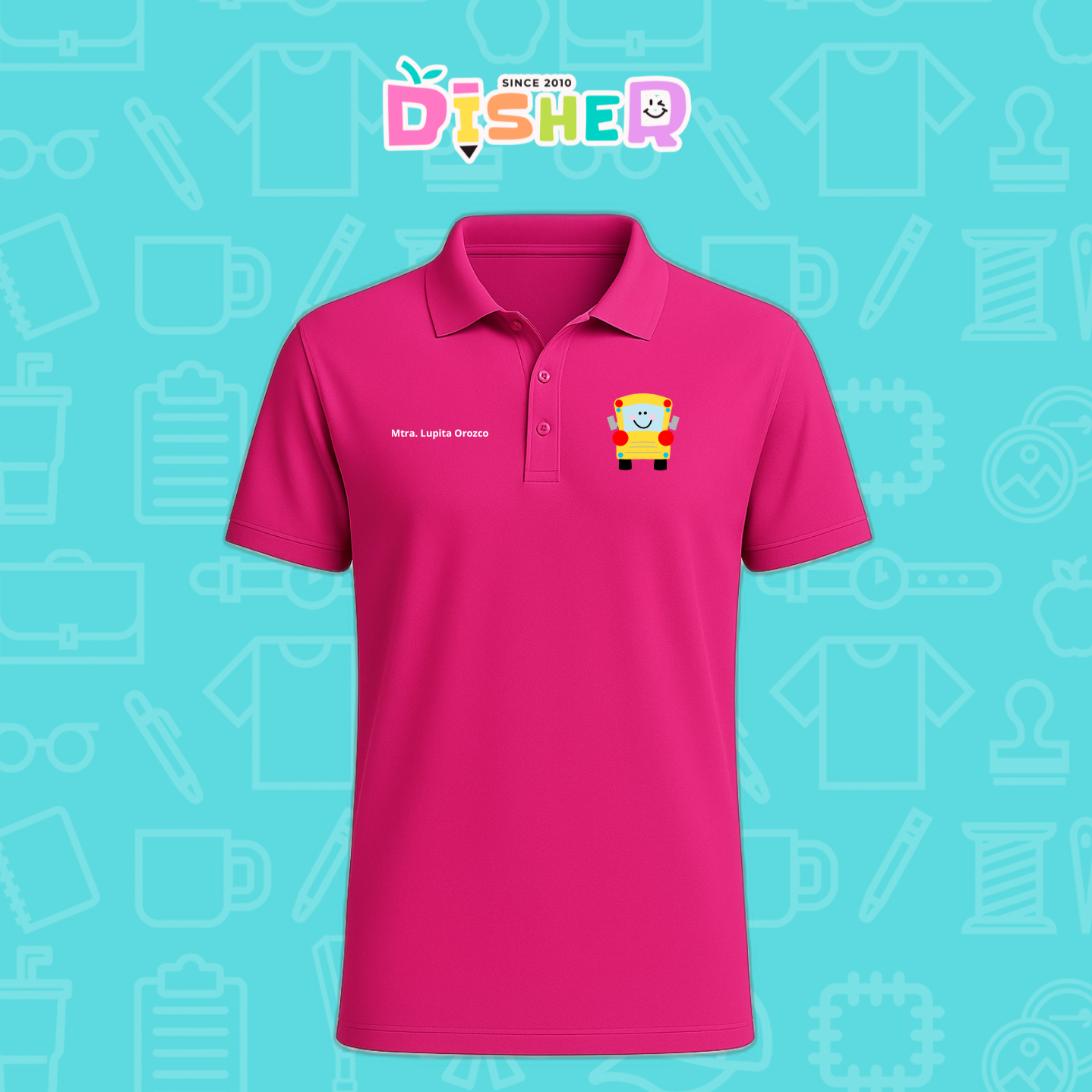 PBD-C-0035: Polo Bordada Dry Fit Caballero I Smile bus
