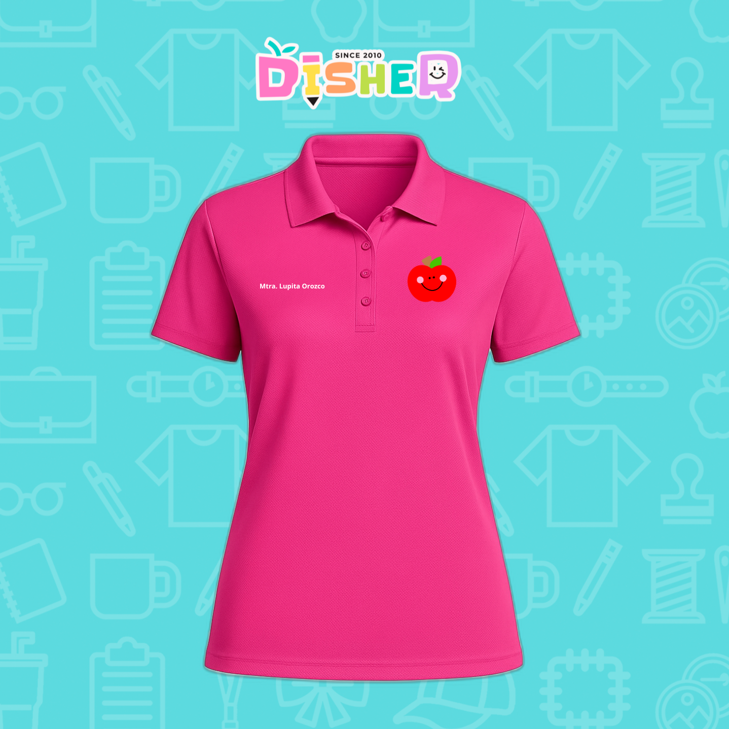 PBD-D-030: Polo Bordada Dry Fit Dama I Smile Apple