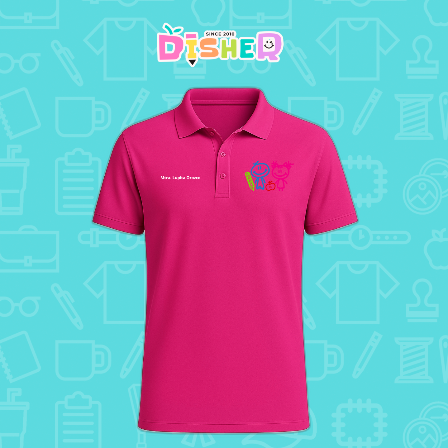PBD-C-0062: Polo Bordada Dry Fit Caballero I Niños trazos