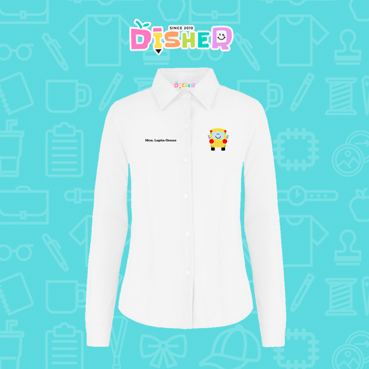 CBGL-D-035: Camisa Bordada Gabardina Manga corta Dama I Smiley bus